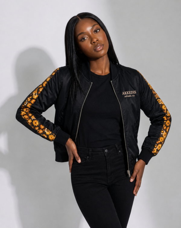 Retro Floral Bomber Jacket