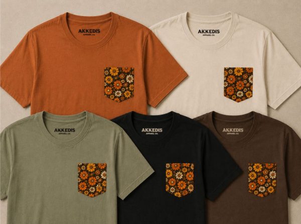 Plain T-shirt with Retro Pocket