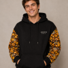Retro Floral Sleeve Hoodie