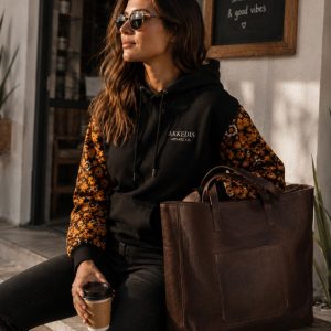 Retro Floral Sleeve Hoodie