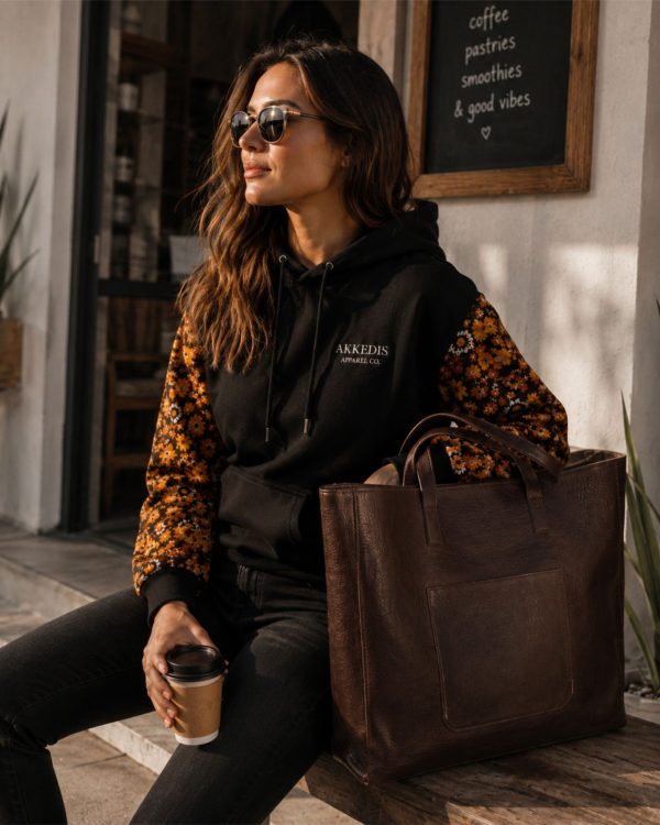 Retro Floral Sleeve Hoodie