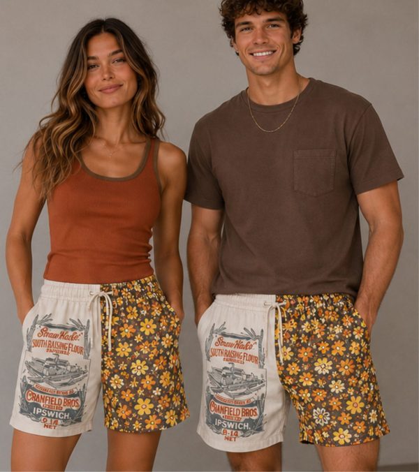 Proudly Akkedis Retro flower and vintange print shorts Unisex