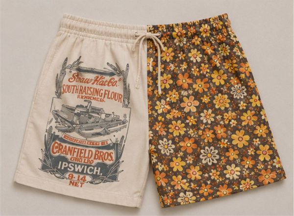 Proudly Akkedis Retro flower and vintange print shorts Unisex