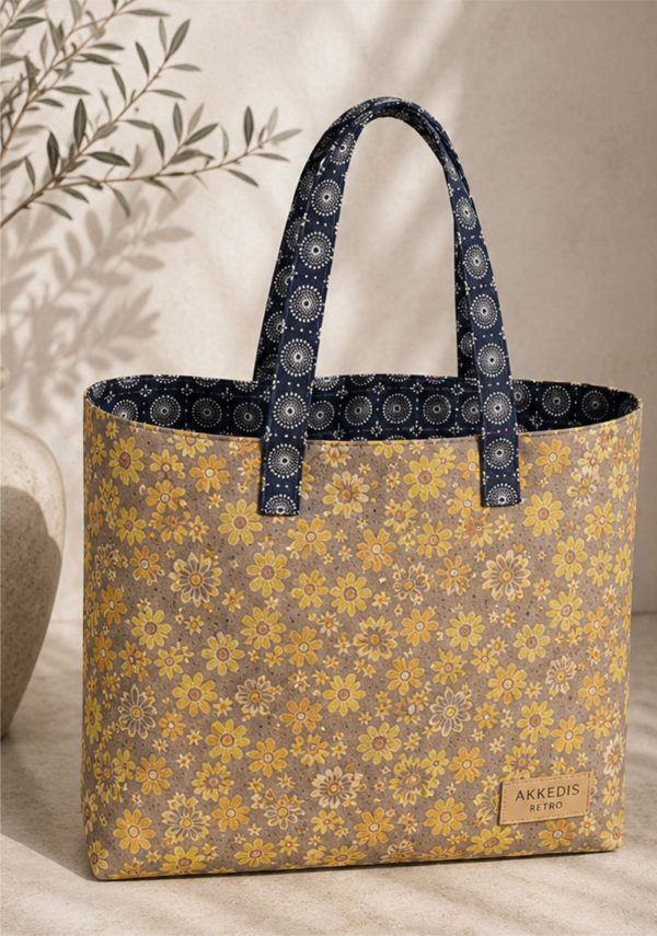 Akkedis Retro Floral Tote Bag