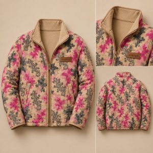 bruin baadjie Akkedis Pink Camo Padded Jacket