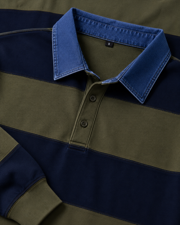 cbc6c1e8-5a26-498e-835e-85acf93ed62b Unisex Rugby Jersey Top with denim collar